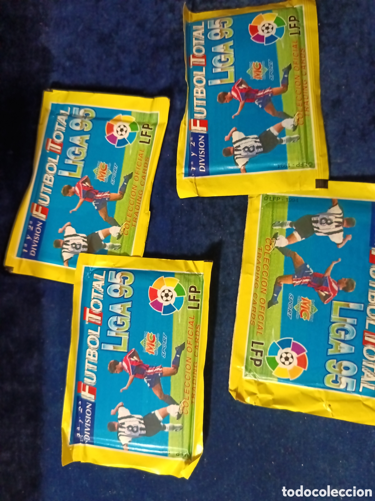 Cromos de f&uacute;tbol: 4 sobres de F&uacute;tbol Total Liga 95
