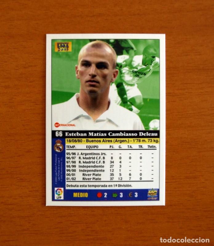 Cromos de f&uacute;tbol: Real Madrid - N&ordm; 66 Cambiasso - Mundicromo Las Fichas de la Liga 2002-2003, 02-03