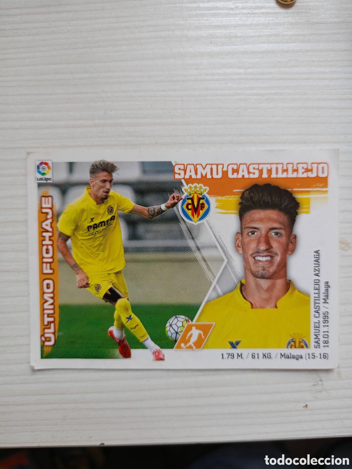 Cromos de f&uacute;tbol: &Uacute;LTIMO FICHAJE 14 SAMU CASTILLEJO VILLARREAL CROMO LIGA FUTBOL PANINI EDICIONES ESTE 2015-2016 15-16