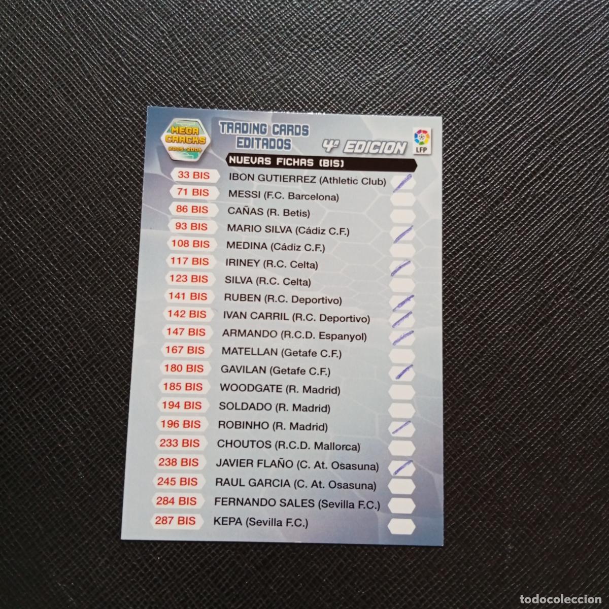 Cromos de f&uacute;tbol: INDICE 4 EDICION PANINI MEGACRACKS 05 06 CROMO FUTBOL 2005 2006 - A45 PG31