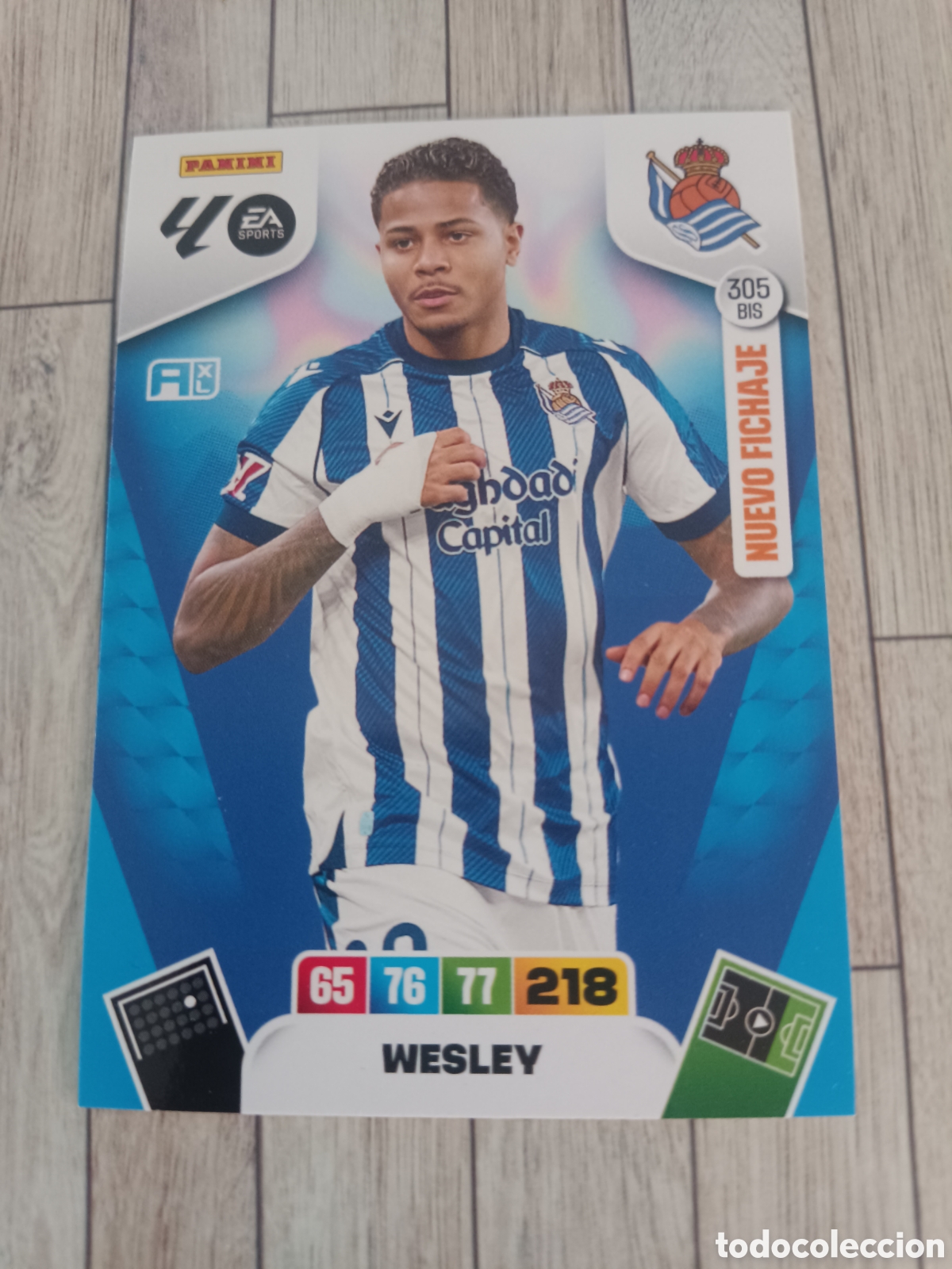 Cromos de f&uacute;tbol: 305 BIS WESLEY REAL SOCIEDAD NUEVO FICHAJE ADRENALYN XL LIGA 2025 2026 PANINI 25 26