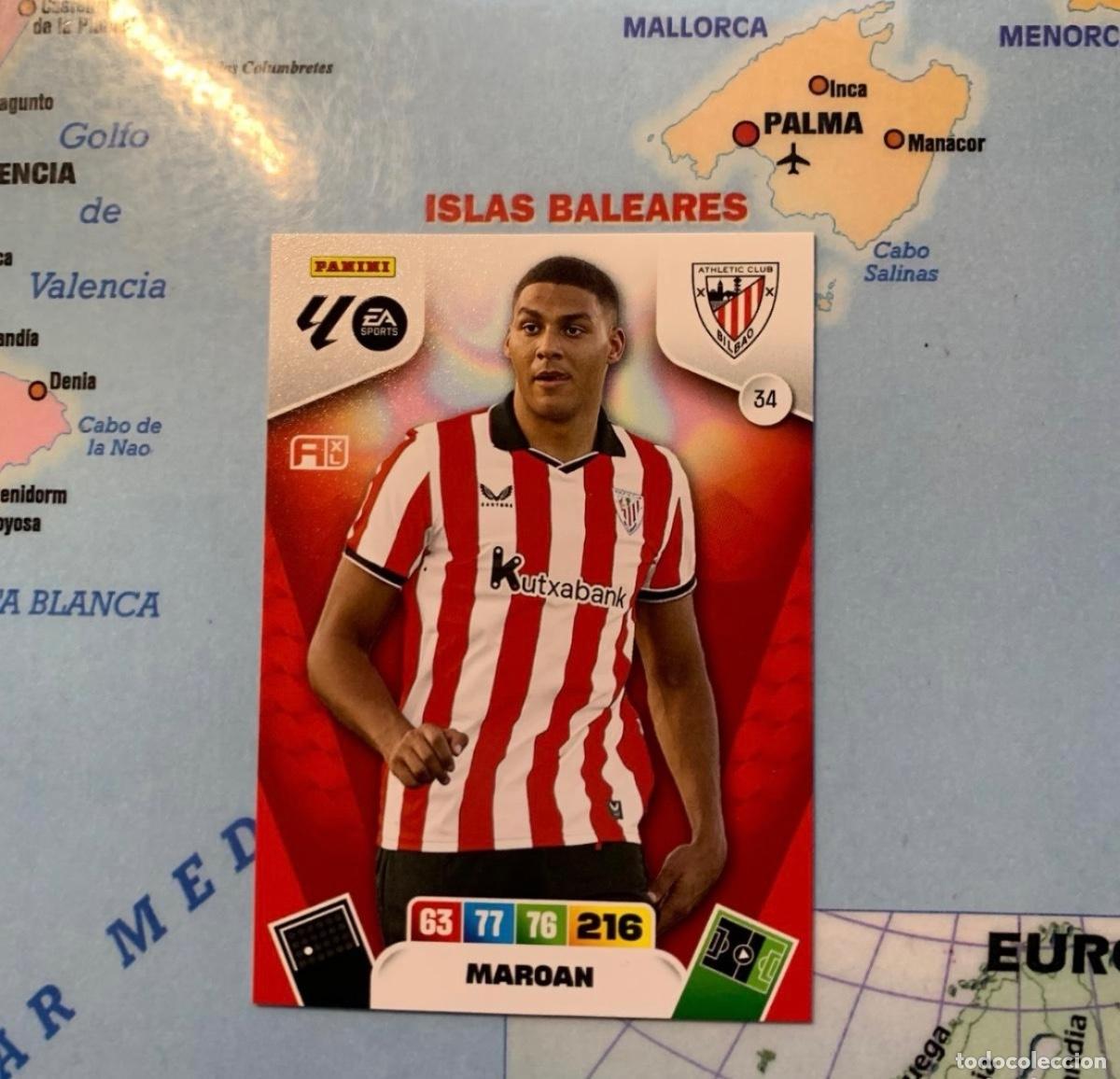 Cromos de f&uacute;tbol: Maoran n&uacute;mero 34 del Athletic de Bilbao cromo adrenalyn XL 25-26 2025-2026