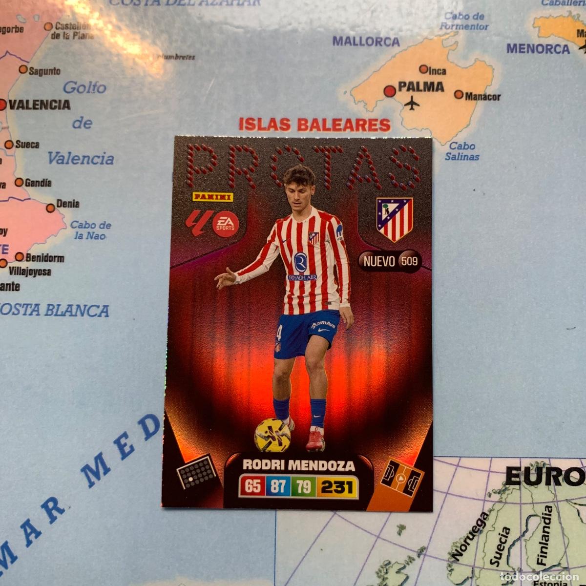Cromos de f&uacute;tbol: Rodri Mendoza nuevo Protas n&uacute;mero 509 del Atl&eacute;tico de Madrid cromo adrenalyn XL 25-26 2025-2026