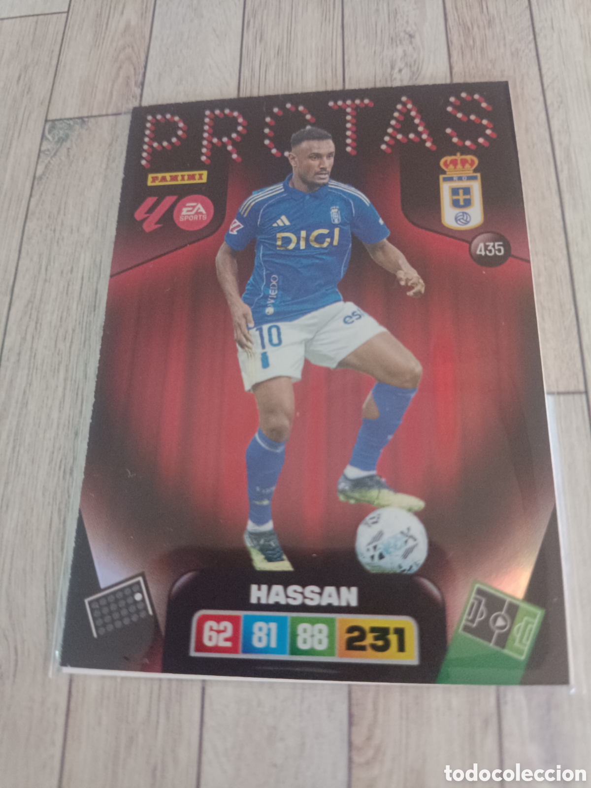 Cromos de f&uacute;tbol: 435 HASSAN REAL OVIEDO PROTAS ADRENALYN XL LIGA 2025 2026 PANINI 25 26