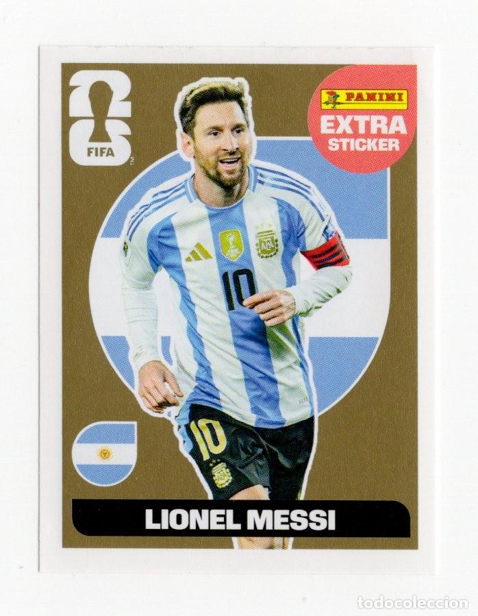 Football Stickers: EXTRA STICKER LIONEL MESSI GOLD ORO WORLD CUP 2026 MUNDIAL 2026 ARGENTINA