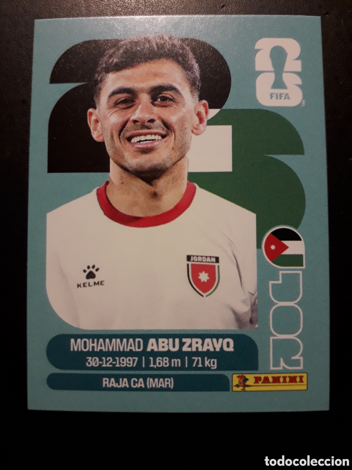 Cromos de f&uacute;tbol: ABU ZRAVQ JORDANIA JOR 19 MUNDIAL F&Uacute;TBOL 2026 FIFA WORLD CUP PANINI SIN PEGAR PEDIDO M&Iacute;NIMO 3&euro;