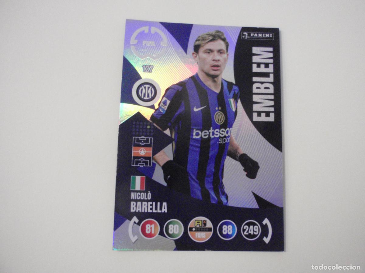 Cartes &agrave; collectionner de Football: 127 BARELLA Inter EMBLEM. Trading Card ADRENALYN CLUB WORLD CUP 2025 PANINI. Mundial de Clubes 25