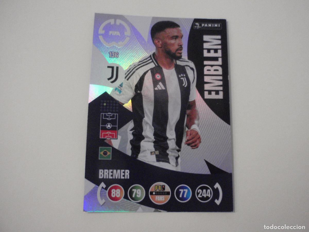 Cartes &agrave; collectionner de Football: 136 BREMER Juventus EMBLEM. Trading Card ADRENALYN CLUB WORLD CUP 2025 PANINI. Mundial de Clubes 25