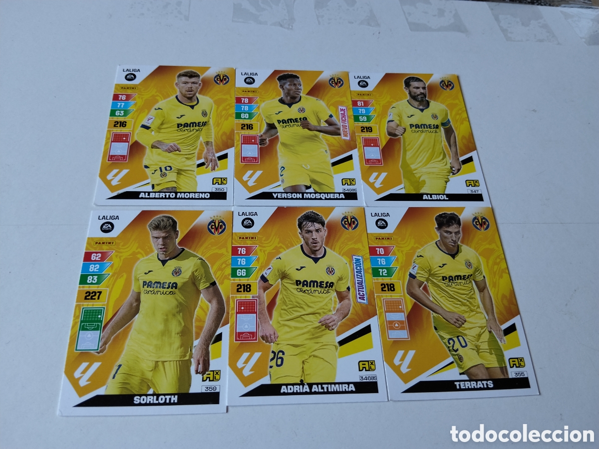 Cromos de f&uacute;tbol: 6 Cromos Villareal C.F 2023-2024