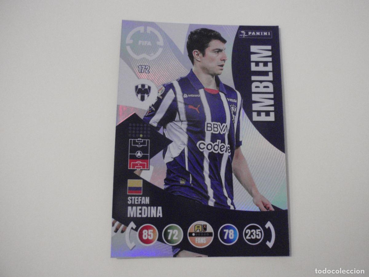 Cromos de f&uacute;tbol: 172 MEDINA Monterrey EMBLEM. Trading Card ADRENALYN CLUB WORLD CUP 2025 PANINI. Mundial de Clubes 25
