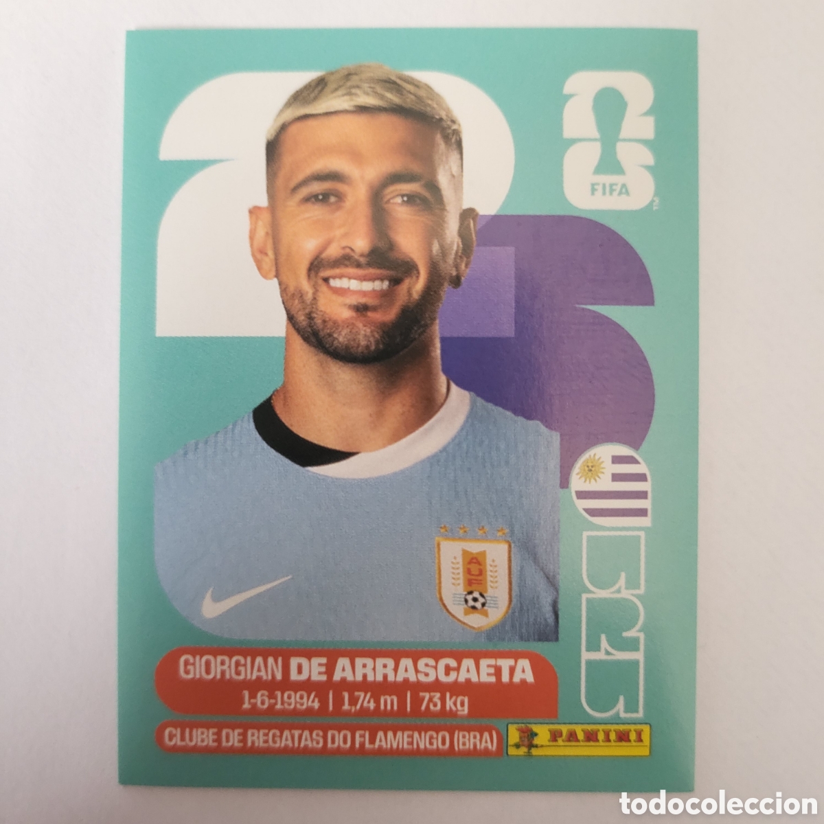 Cromos de f&uacute;tbol: URU 11 Giorgian De Arrascaeta [Sticker] / FIFA World Cup 2026