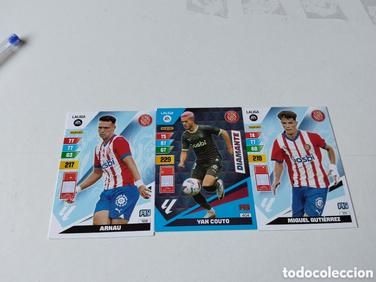 Cromos de f&uacute;tbol: 3 Cromos Girona Futbol Club 2023-2024