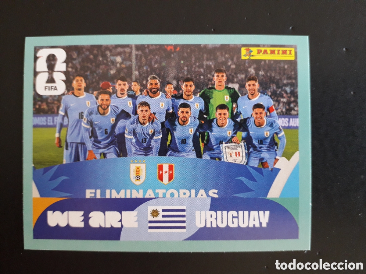 Cromos de f&uacute;tbol: EQUIPO URUGUAY URU 13 MUNDIAL F&Uacute;TBOL 2026 FIFA WORLD CUP PANINI SIN PEGAR PEDIDO M&Iacute;NIMO 3&euro;.