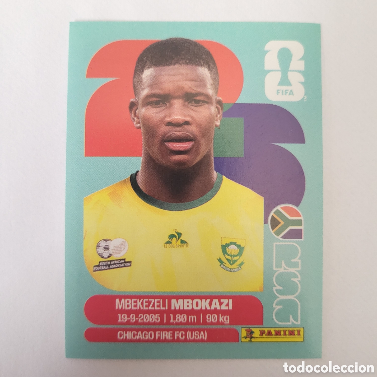 Cromos de f&uacute;tbol: RSA 6 Nbekezeli Mbokazi [Sticker] / FIFA World Cup 2026