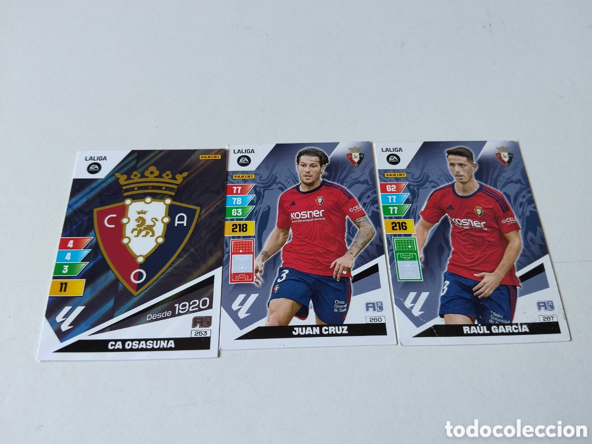 Cromos de f&uacute;tbol: 3 Cromos CA Osasuna 2023-2024