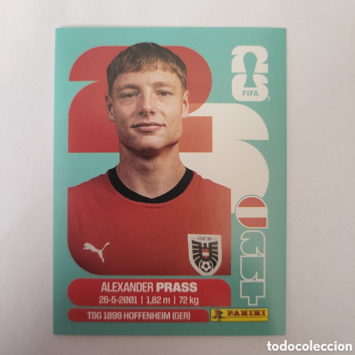 Cromos de f&uacute;tbol: AUT 9 Alexander Prass [Sticker] / FIFA World Cup 2026