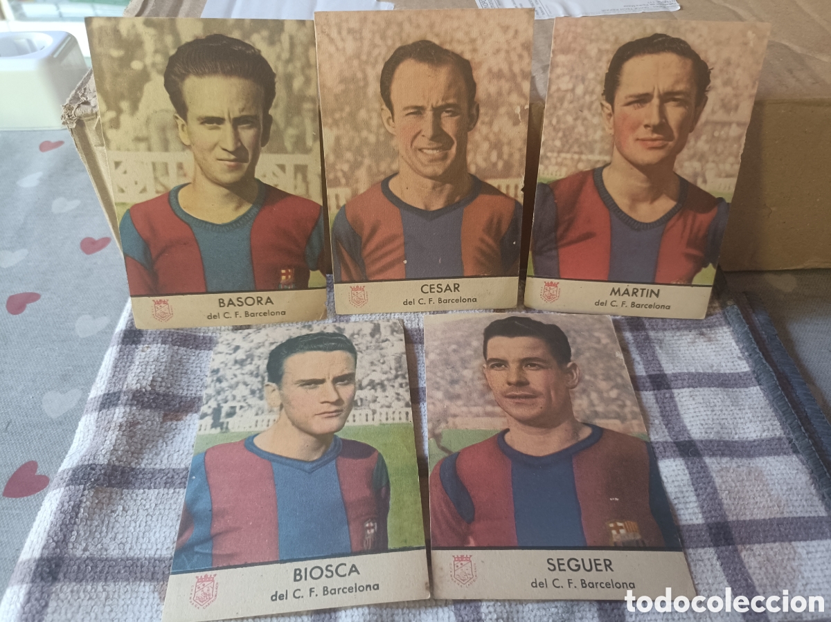 Cromos de f&uacute;tbol: Lote Cinco Cromos F.C.Barcelona Segundo Gran Concurso Champa&ntilde;a Castellblanch