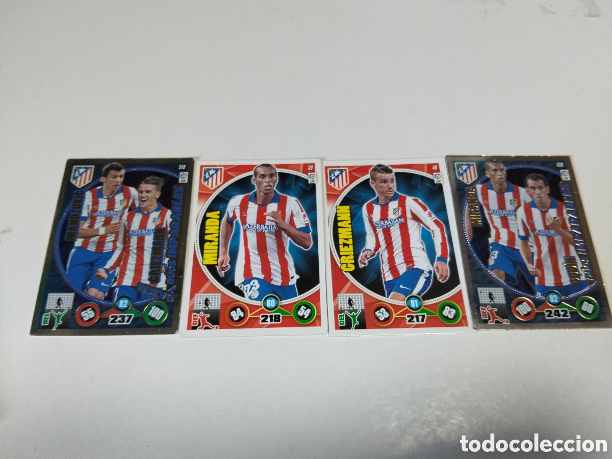Cromos de Futebol: 4 Cromos Atl&eacute;tico de Madrid 2014-2015
