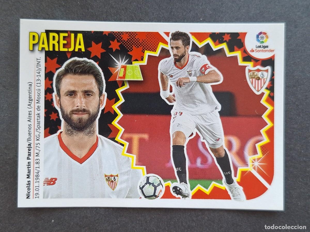 Fu&szlig;ball-Sticker: L2 PAREJA SEVILLA F. C. COLOCA LIGA ESTE 2018 2019 18 19 NUNCA PEGADO SIN PEGAR