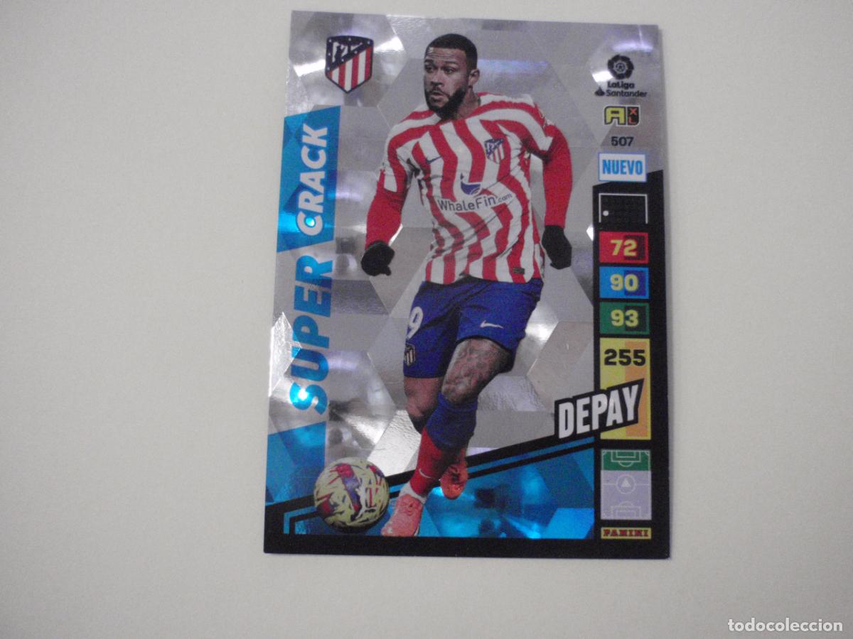 Football Stickers: 507 DEPAY Atl&eacute;tico NUEVO SUPER CRACK. Trading card LIGA Adrenalyn 2022 2023 Panini 22 23