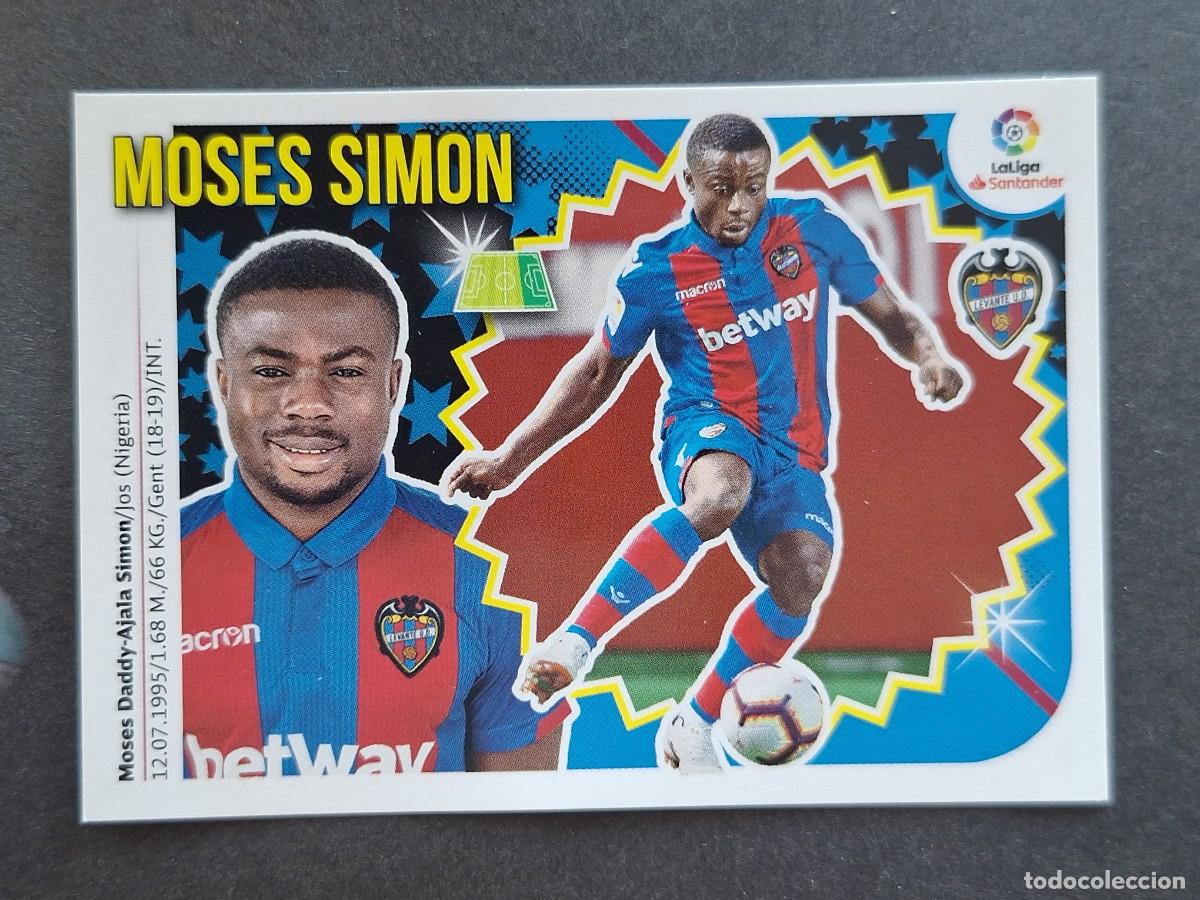 Cromos de f&uacute;tbol: L2 MOSES SIMON LEVANTE U. D. FICHAJE 37 LIGA ESTE 2018 2019 18 19 NUNCA PEGADO SIN PEGAR