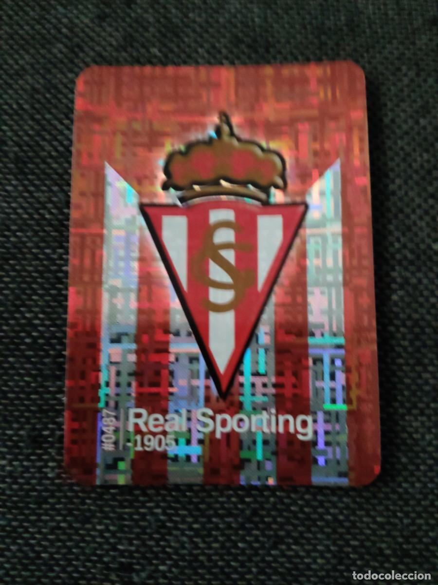 Cromos de f&uacute;tbol: 487 escudo Sporting de Gij&oacute;n versi&oacute;n Tetris las fichas de la liga 2016