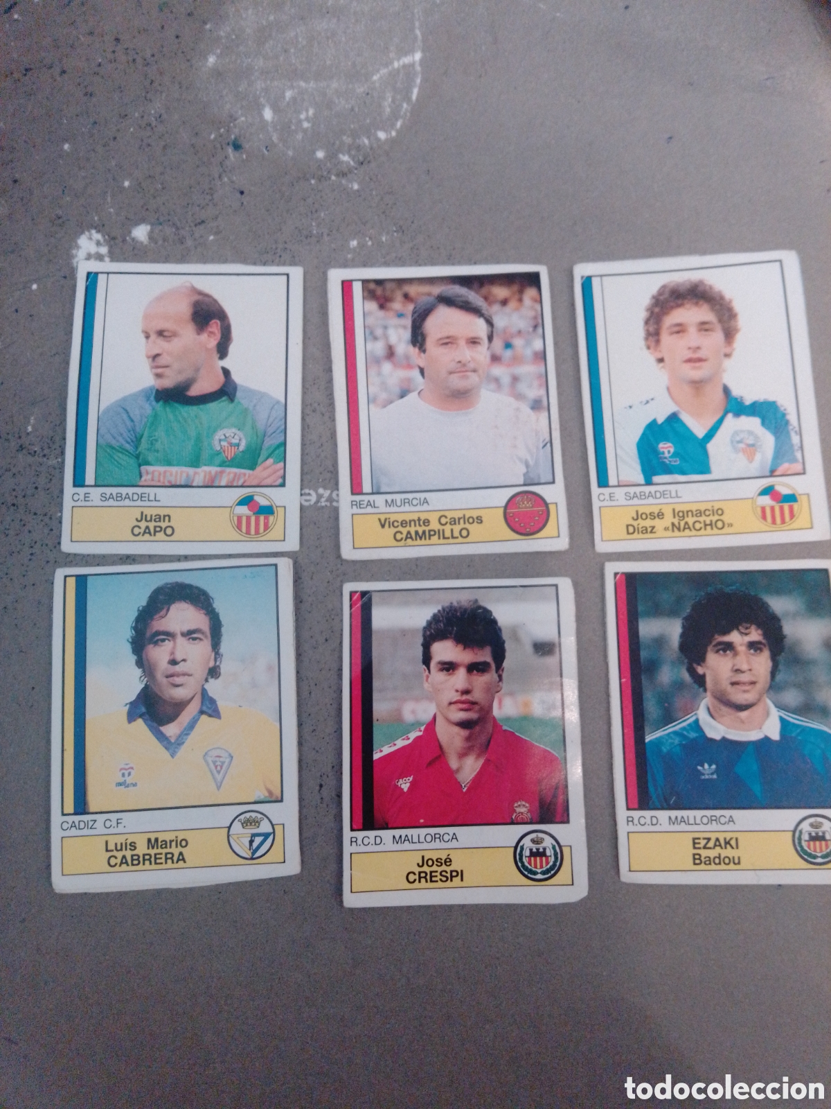 Cromos de f&uacute;tbol: LOTE GANGA 6 CROMOS FUTBOL 87 PANUNI DESPEGADOS
