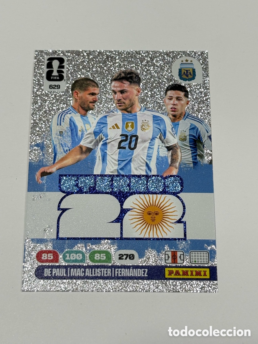 Cromos de f&uacute;tbol: Panini Copa Mundial Fifa 2026 629 Defensa Eternos 22 Messi Defensas Paul Mac