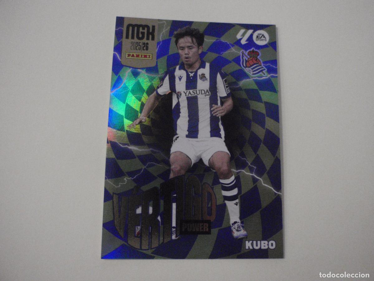 Cromos de Futebol: P384 KUBO Real Sociedad V&Eacute;RTIGO POWER. Trading card MGK Megacracks LA LIGA 2025 2026 Panini. 25 26