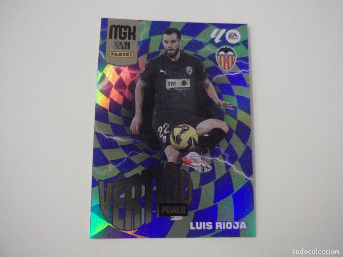 Cromos de Futebol: P385 LUIS RIOJA Valencia V&Eacute;RTIGO POWER. Trading card MGK Megacracks LA LIGA 2025 2026 Panini. 25 26