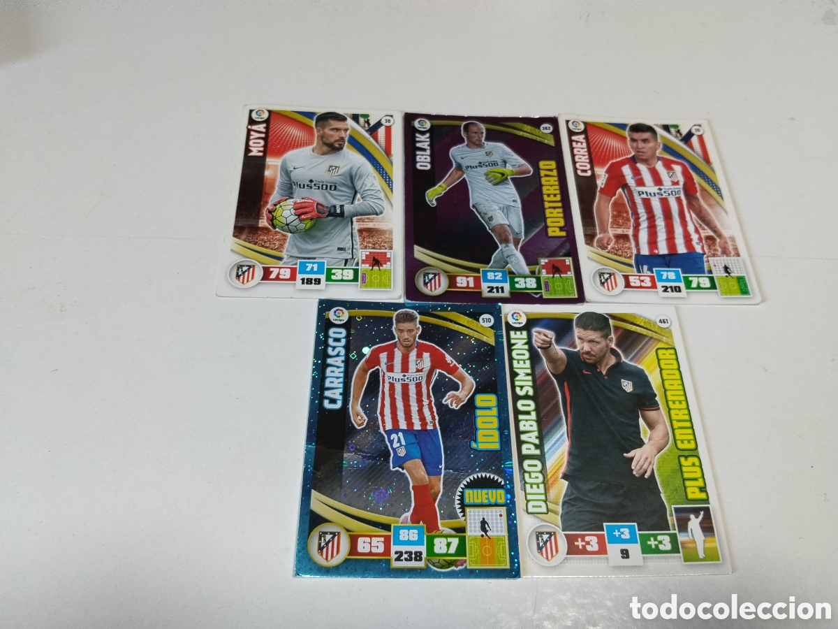 Figurine di Calcio: 5 Cromos Atl&eacute;tico de Madrid 2015-2016