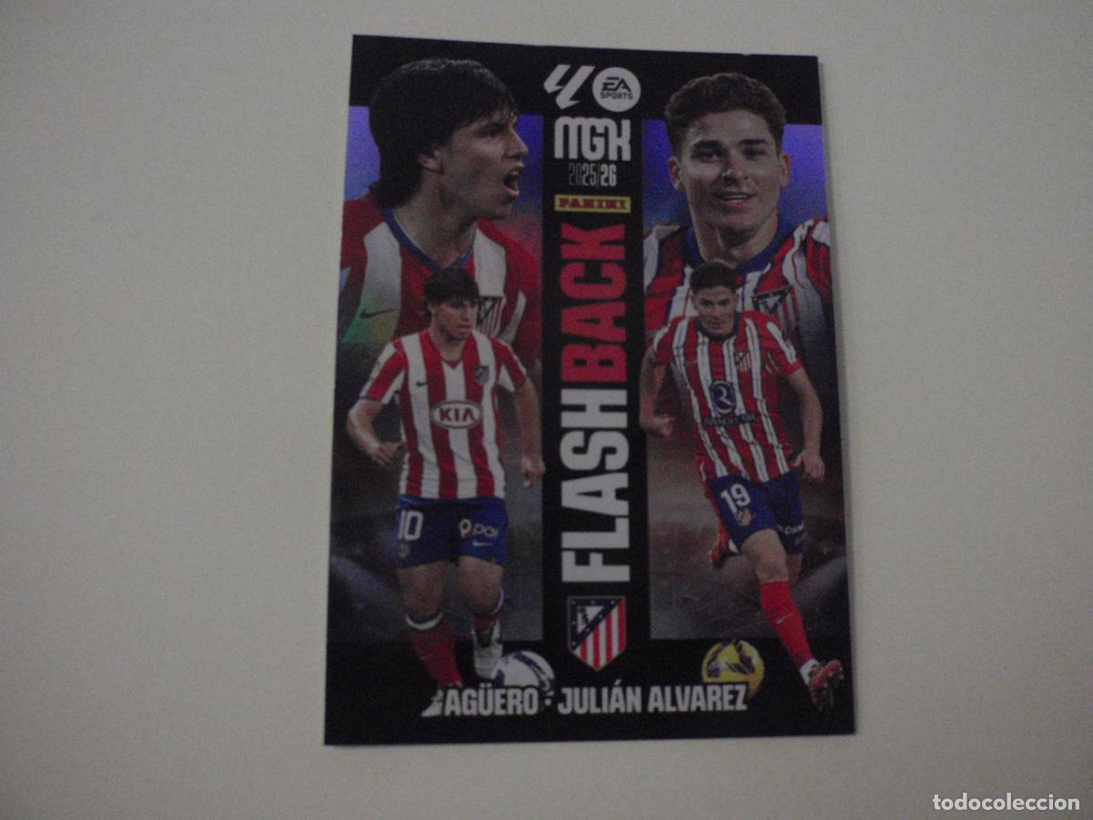 Fu&szlig;ball-Sticker: 424 AG&Uuml;ERO - JULI&Aacute;N &Aacute;LVAREZ FLASHBACK. Trading card MGK Megacracks LA LIGA 2025 2026 Panini. 25 26