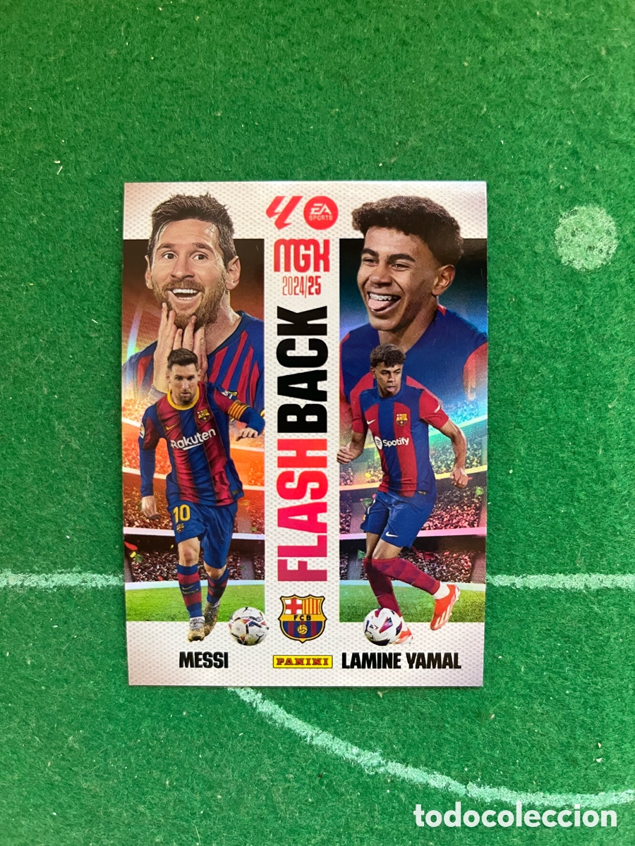 Football Stickers: 429 LEO MESSI LAMINE YAMAL BARCELONA MEGACRACKS 2024 2025 PANINI FLASHBACK