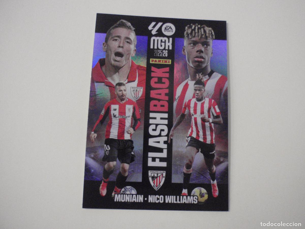 Football Stickers: 429 MUNIAIN - NICO WILLIAMS FLASHBACK. Trading card MGK Megacracks LA LIGA 2025 2026 Panini. 25 26