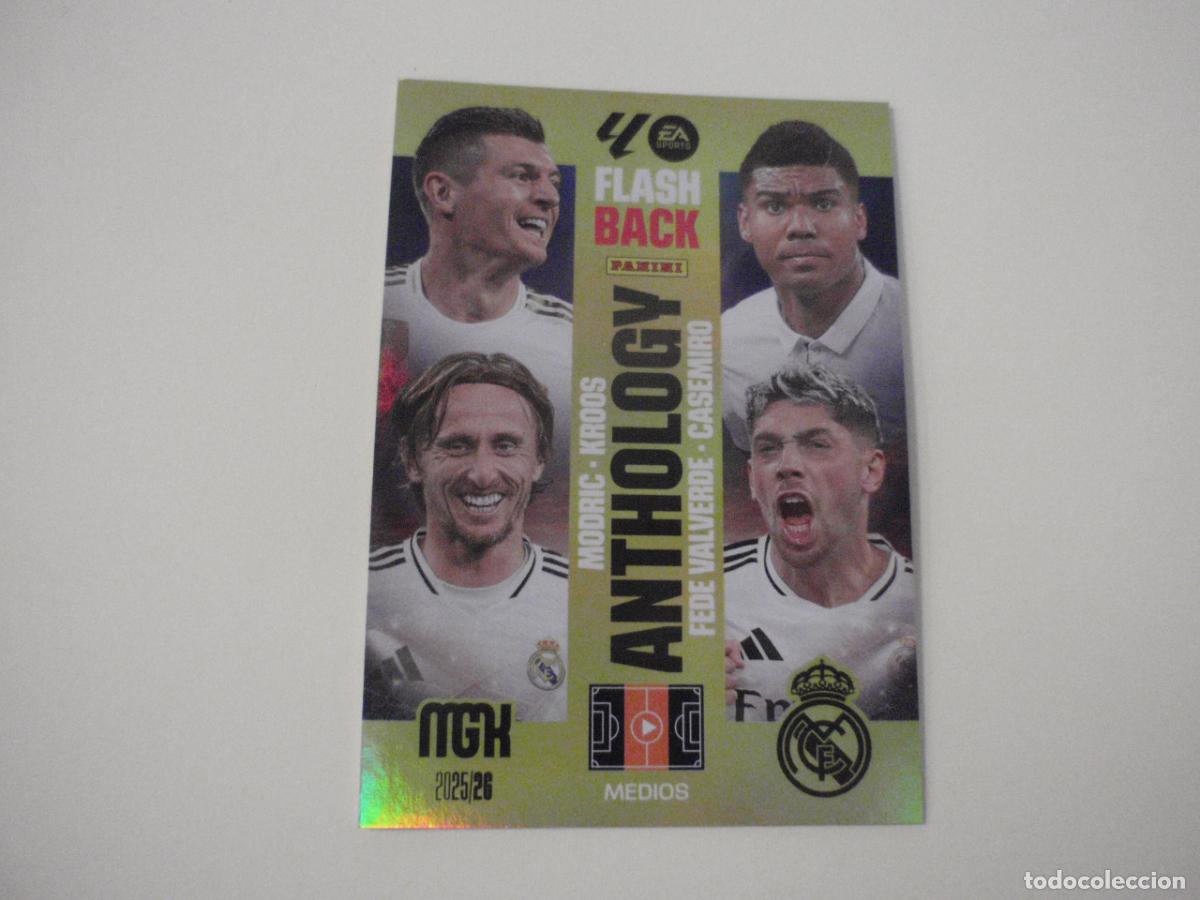 Cromos de f&uacute;tbol: 436 Real Madrid FLASHBACK ANTHOLOGY. Trading card MGK Megacracks LA LIGA 2025 2026 Panini. 25 26