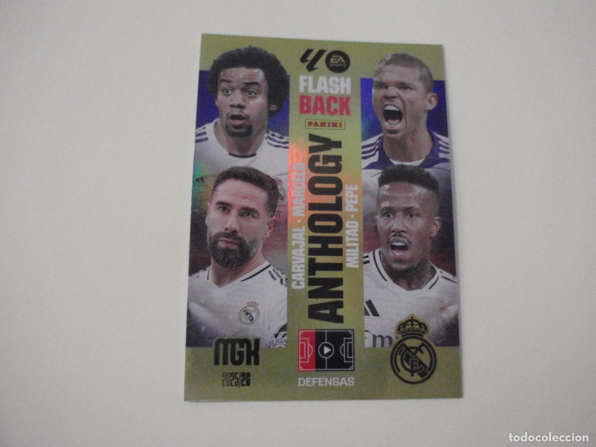 Cromos de f&uacute;tbol: 437 Real Madrid FLASHBACK ANTHOLOGY. Trading card MGK Megacracks LA LIGA 2025 2026 Panini. 25 26