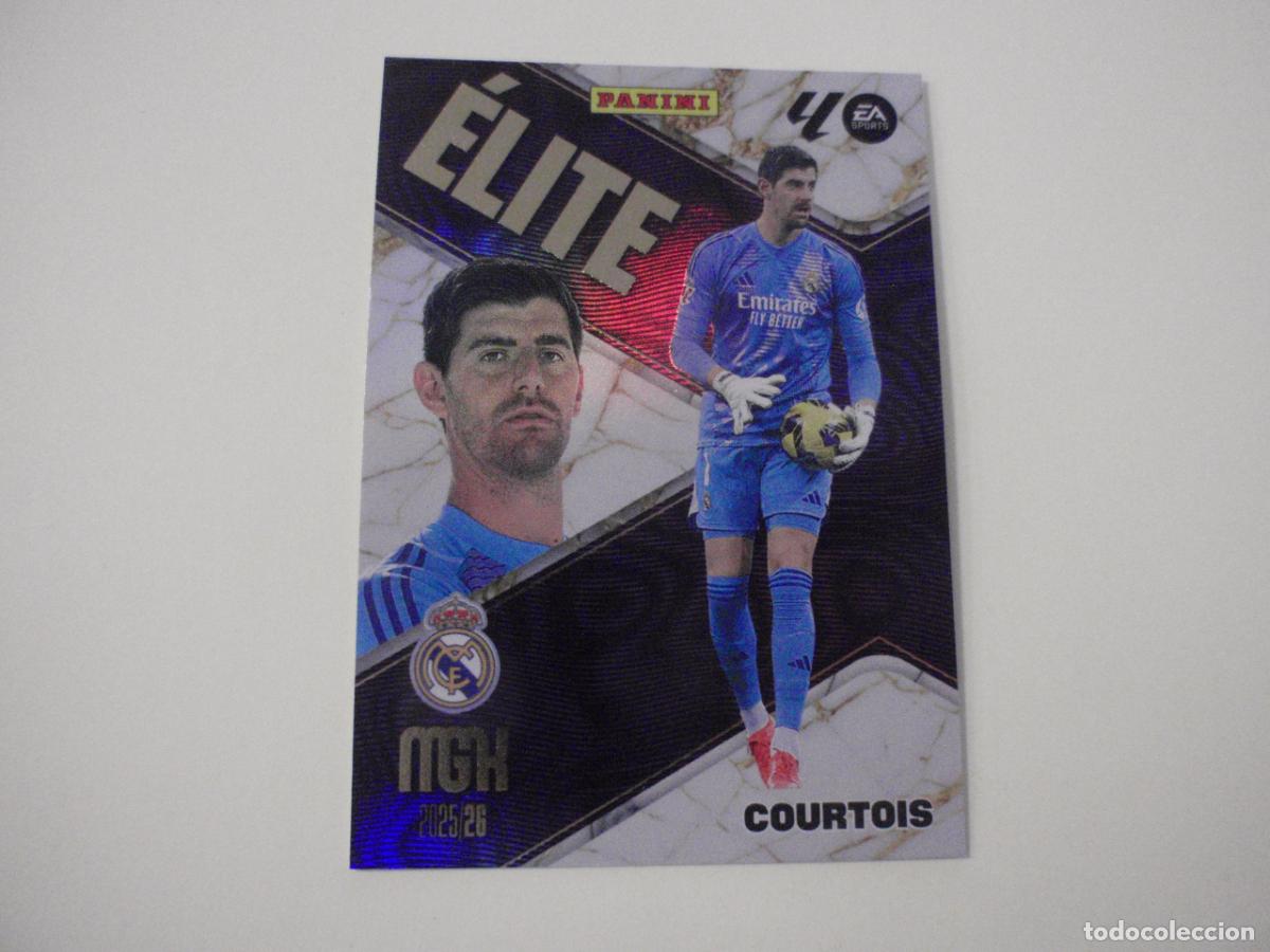 Cromos de f&uacute;tbol: 3 COURTOIS Real Madrid ELITE. Trading card MGK Megacracks LA LIGA 2025 2026 Panini. 25 26