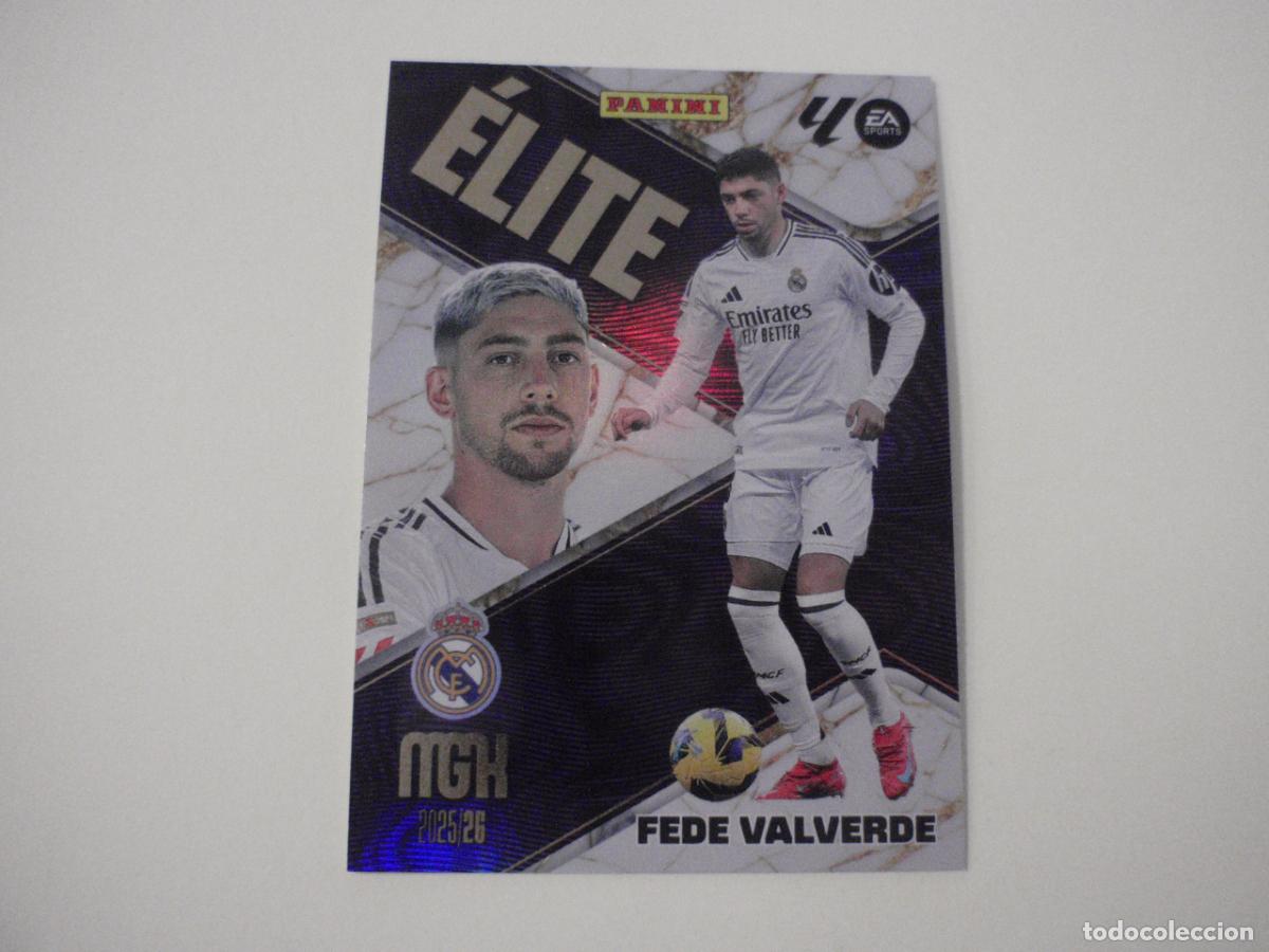 Cromos de f&uacute;tbol: 5 FEDE VALVERDE Real Madrid ELITE. Trading card MGK Megacracks LA LIGA 2025 2026 Panini. 25 26