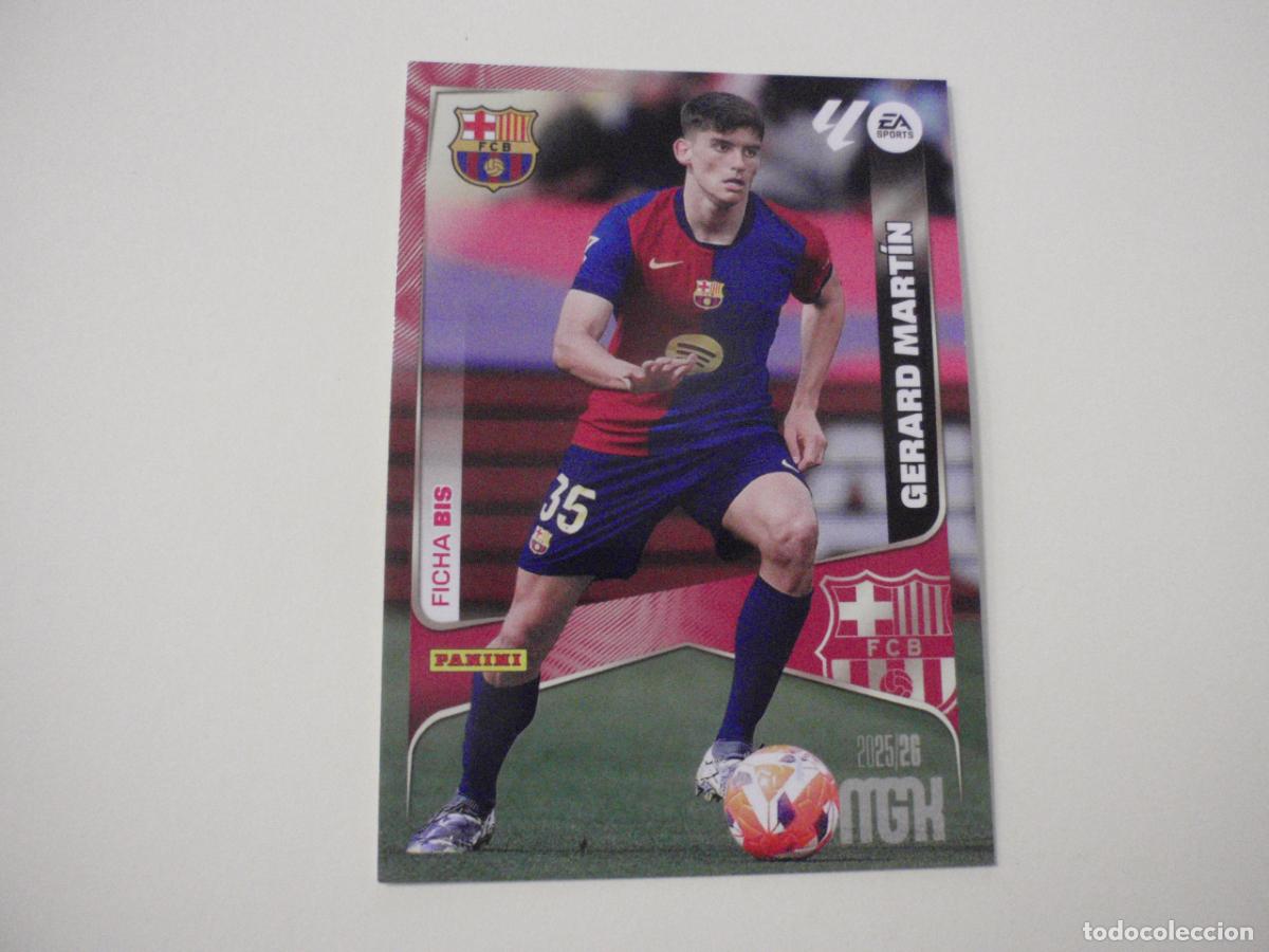 Cromos de f&uacute;tbol: Ficha 80 Bis GERARD MART&Iacute;N Barcelona. Trading card MGK Megacracks LA LIGA 2025 2026 Panini. 25 26