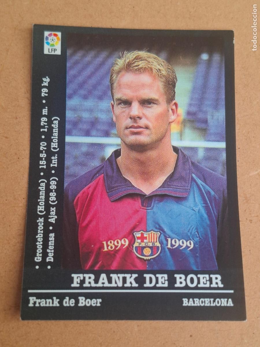 Cromos de f&uacute;tbol: PANINI LIGA 2000 2001 00 01 - 22 FRANK DE BOER - FC. BARCELONA ( NUNCA PEGADO )