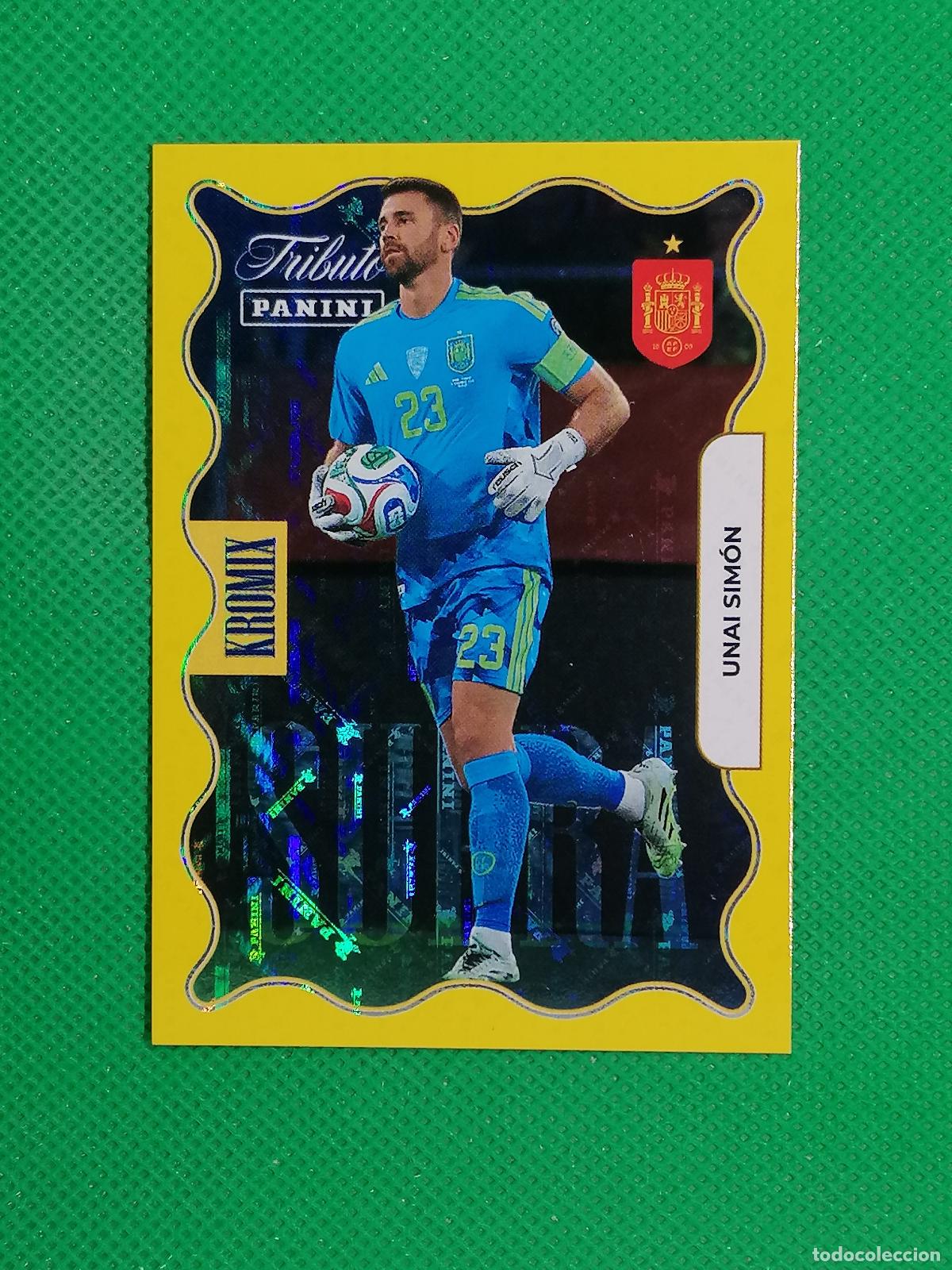 Cromos de f&uacute;tbol: KV71 UNAI SIMON KROMIX SUPRA GOLD ORO ⚽PANINI TRIBUTO SELECCION ESPA&Ntilde;OLA ESPA&Ntilde;A CARD 26 2026⚽