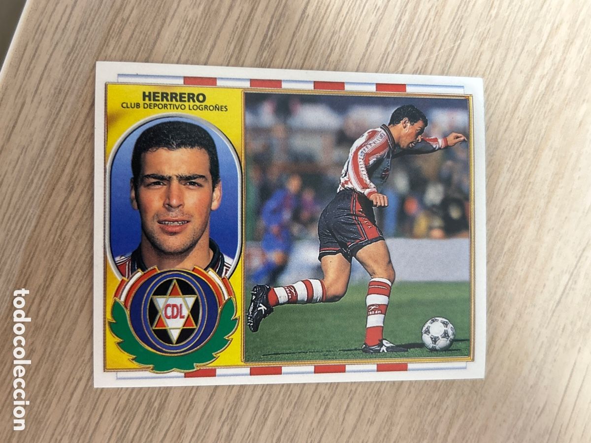 Cromos de f&uacute;tbol: HERRERO LOGRO&Ntilde;ES BAJA LIGA ESTE 1996 1997 96 97 NUNCA PEGADO SIN PEGAR