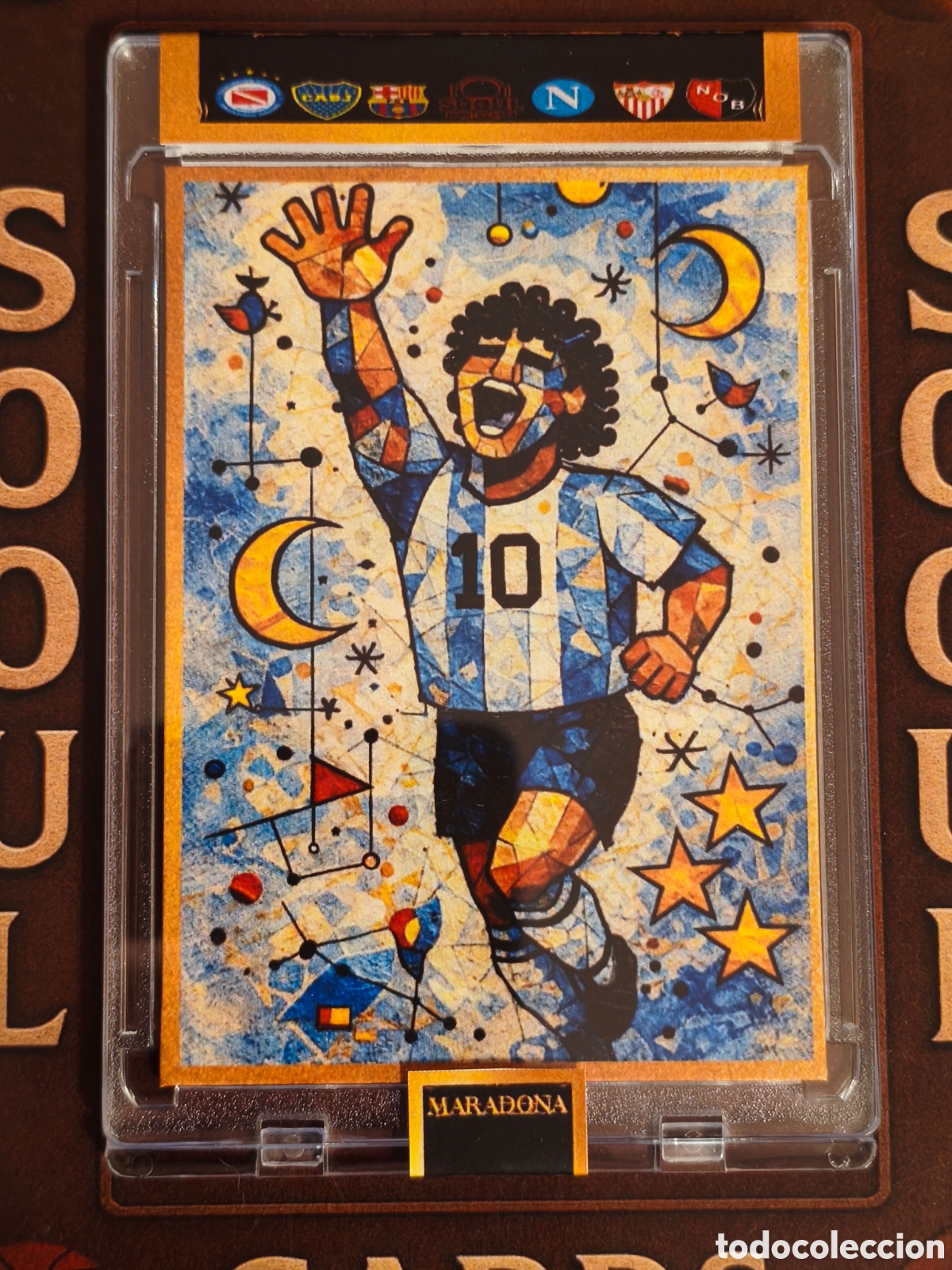 Cromos de f&uacute;tbol: Cromo diego Maradona sooul by Joan Mir&oacute; 02 /10 el arte del f&uacute;tbol