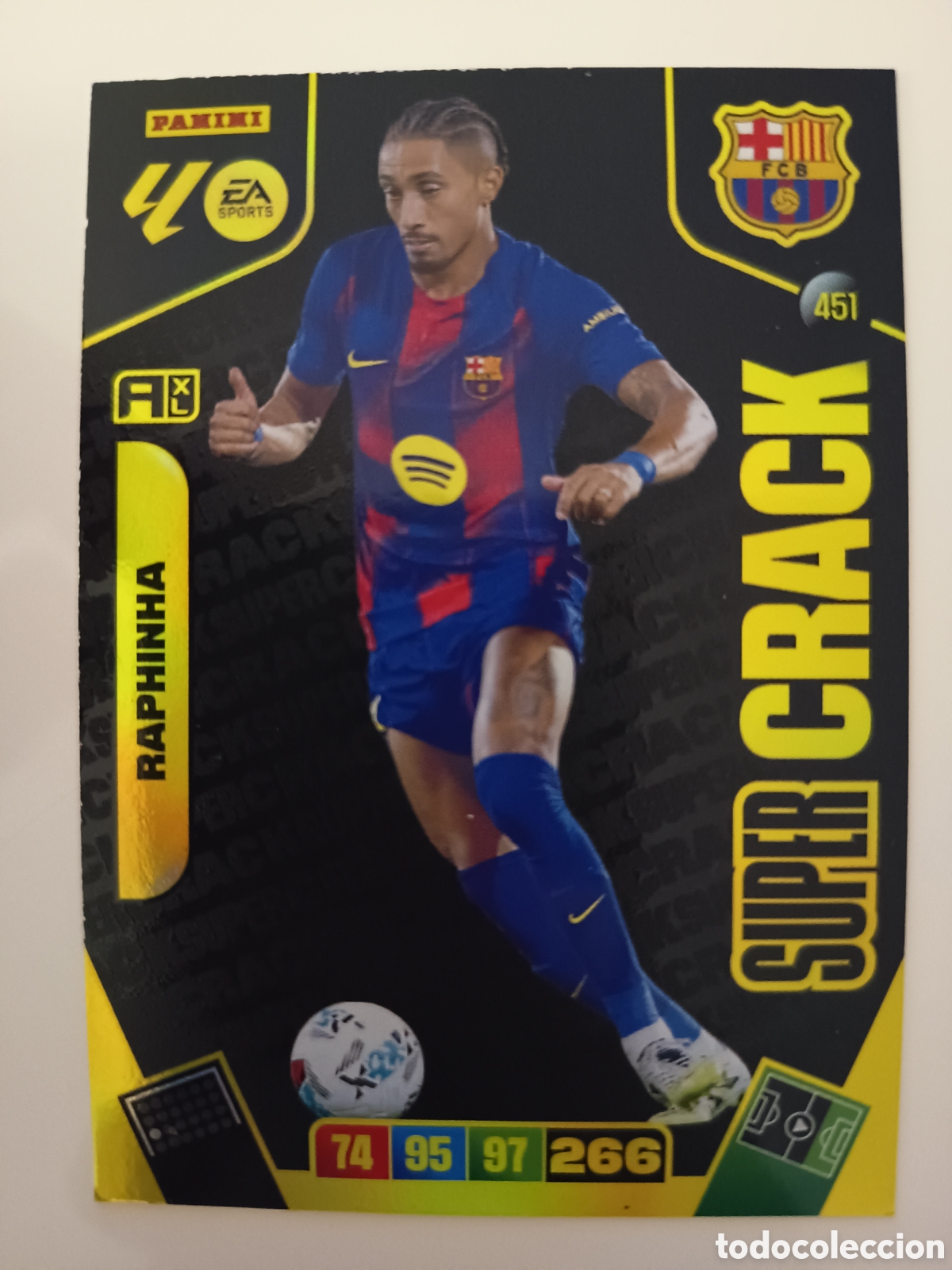 Cromos de f&uacute;tbol: 451 Raphinha Super Crack adrenalyn xl 2025-2026