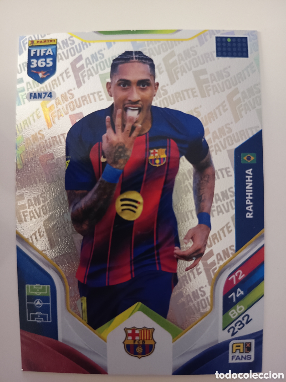 Cromos de f&uacute;tbol: FAN74 Raphinha fans favourite adrenalyn FIFA 365 2025-2026