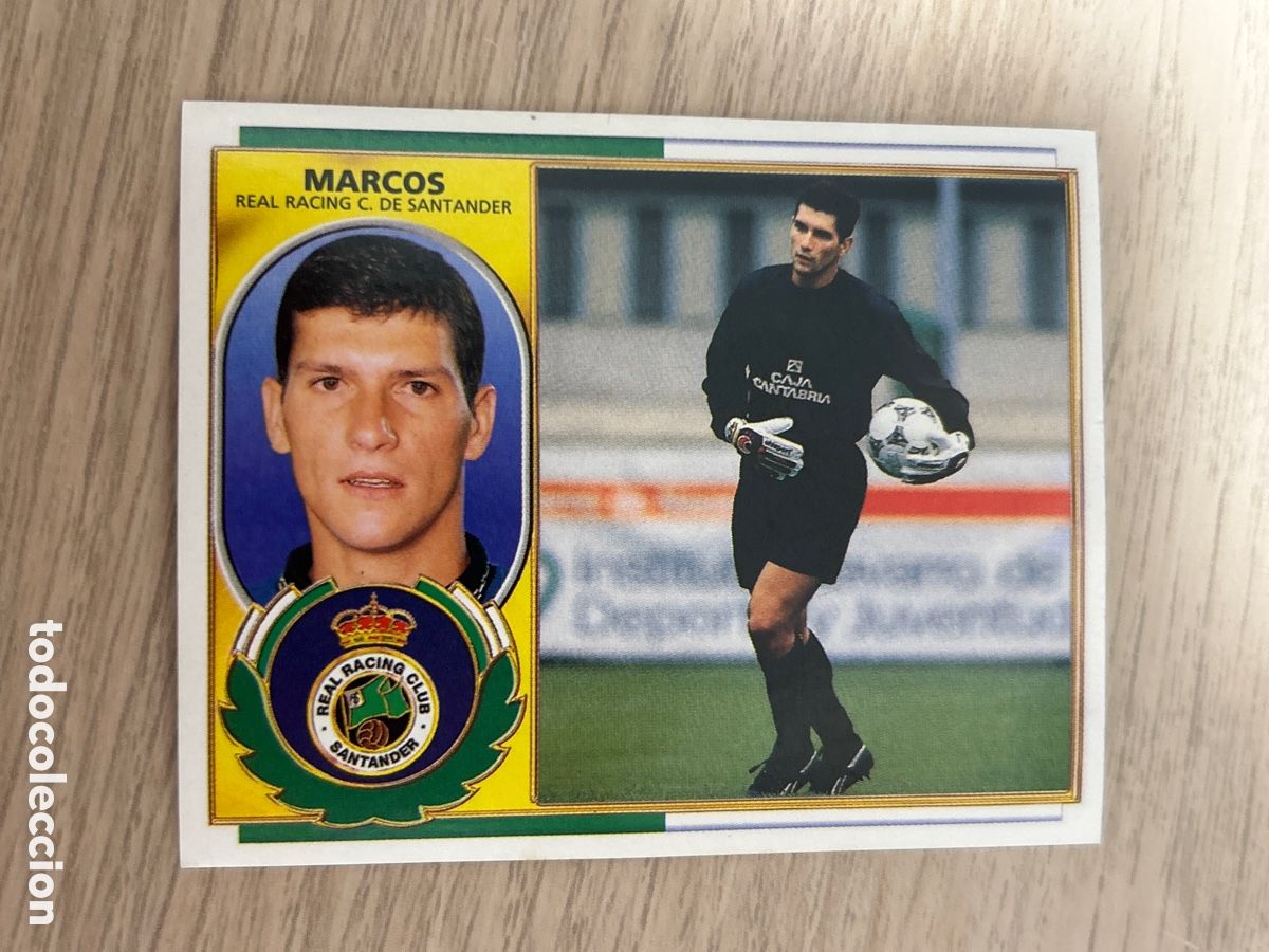 Fu&szlig;ball-Sticker: MARCOS RACING SANTANDER FICHAJE 2 BIS LIGA ESTE 1996 1997 96 97 NUNCA PEGADO SIN PEGAR