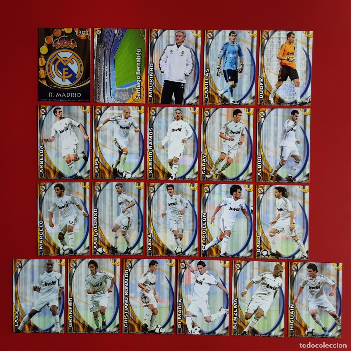 Cromos de f&uacute;tbol: EQUIPO COMPLETO BASICO REAL MADRID 2010 2011 10 11 MUNDICROMO-CRISTIANO RONALDO