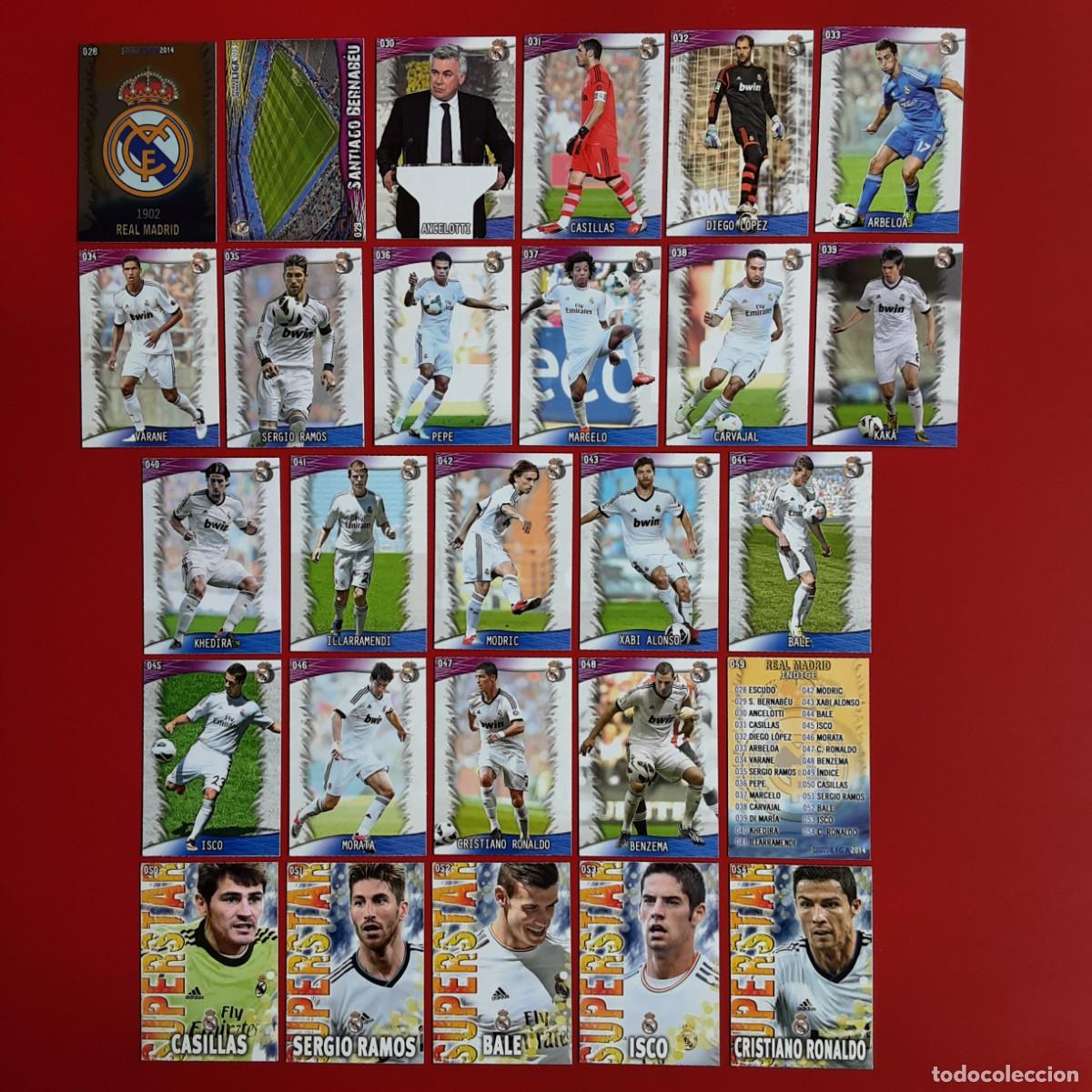 Cromos de f&uacute;tbol: EQUIPO COMPLETO BASICO REAL MADRID 2013 2014 13 14 MUNDICROMO-CRISTIANO RONALDO