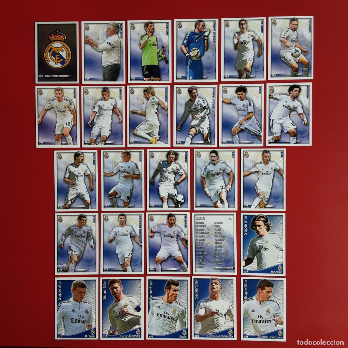 Cromos de f&uacute;tbol: EQUIPO COMPLETO BASICO REAL MADRID 2014 2015 14 15 MUNDICROMO-CRISTIANO RONALDO
