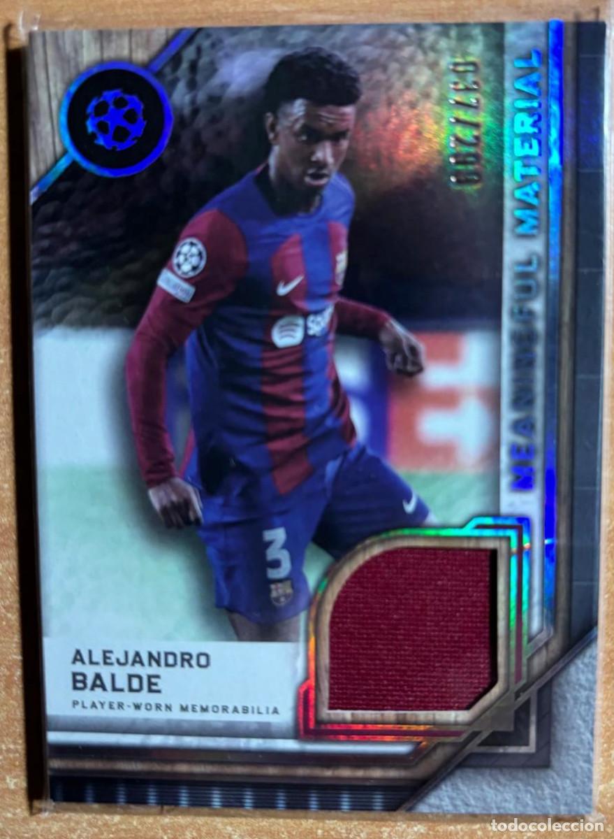 Cromos de f&uacute;tbol: TOPPS MUSEUM COLLECTION UCL 2023-2024 ALEJANDRO BALDE (FC BARCELONA) CARD PARCHE + NUMERADA /299